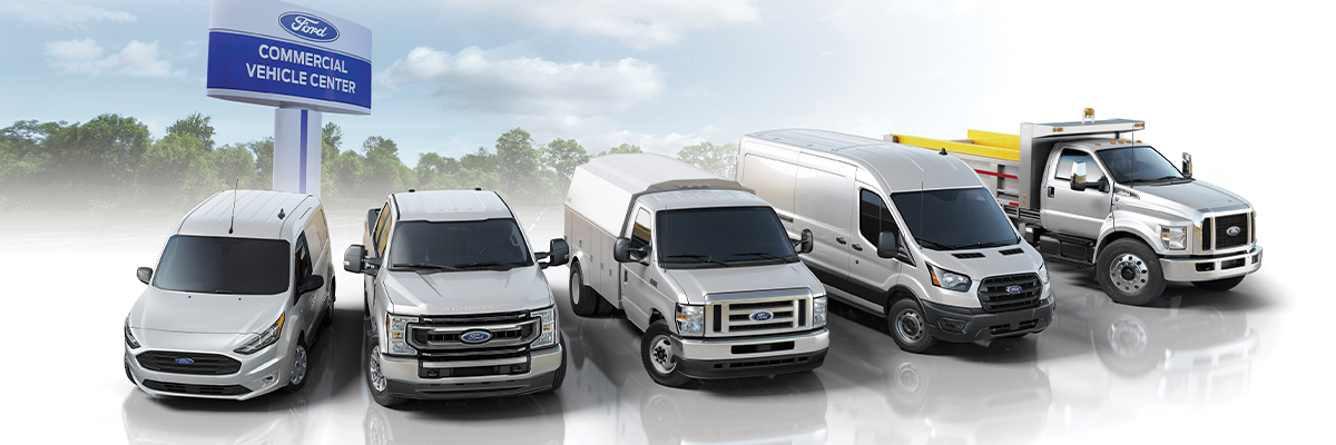 Lineup of Ford Commercial Vehicles