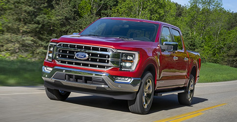 2021 Ford F-150 on mountain road