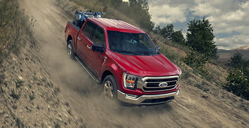 2021 Ford F-150 offroad on dirt trail