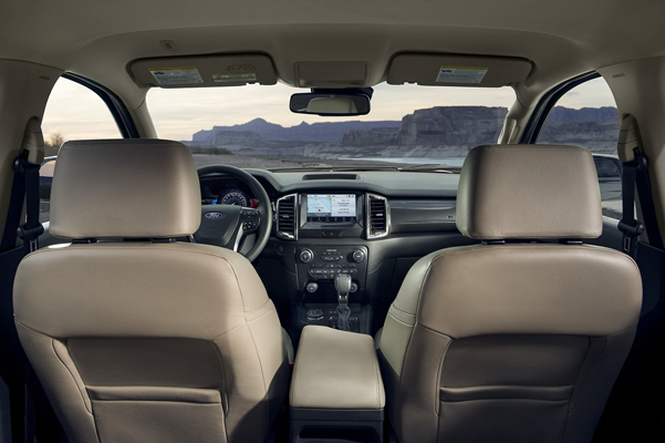 2021 Ford Ranger Interior facing the windshield 