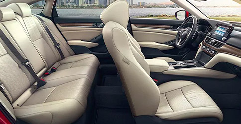 Layout of the spacious interior seating in a 2021 Honda Accord