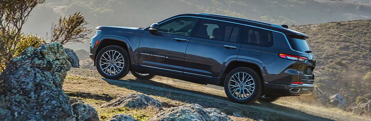 2021 Jeep Grand Cherokee L going up a trail