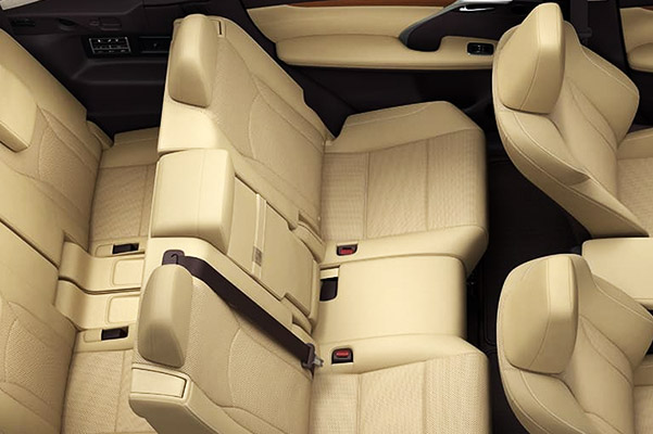 Interior of the Lexus RX shown with Glazed Caramel NuLuxe.