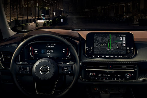 interior view of Nissan Rogue showcasing Dashboard and digital screen