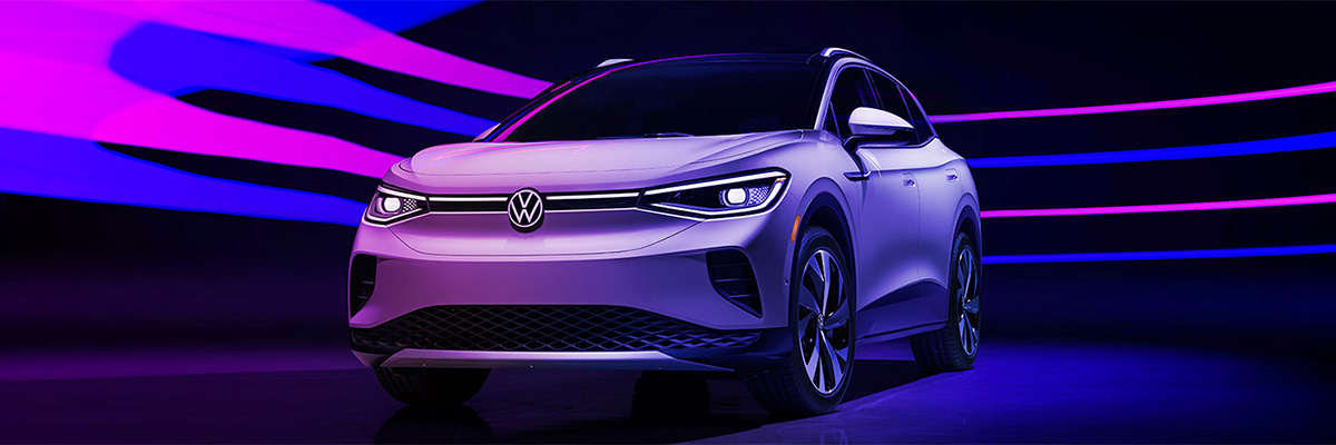2021 Volkswagen ID.4 parked in colorful room