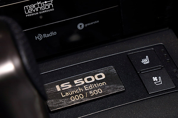 2022 Lexus IS 500 Launch Edition tag inside vehicle