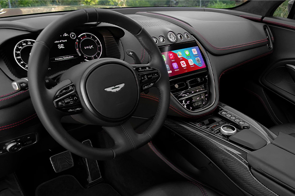 Aston Martin DBX interior front seat view