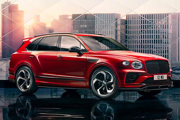 side view of a red 2022 Bentley Bentayga S