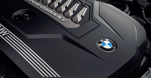 Detail of the BMW M TwinPower Turbo engine in the 2022 M240i xDrive Coupe
