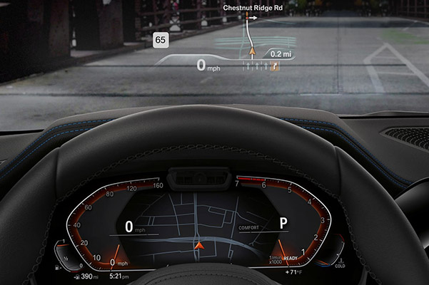 Driving data in line of sight in a 2022 BMW 3 SERIES