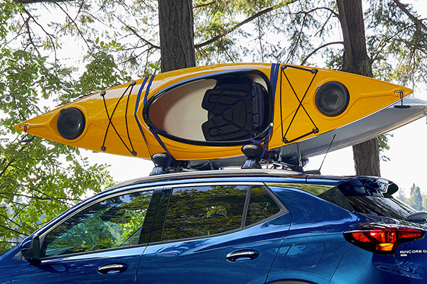 2022 Buick Encore GX Sport SUV with Kayak on Top