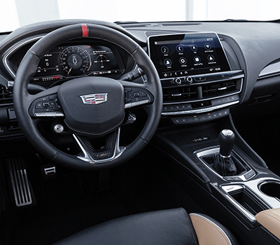 2022 Cadillac CT5-V Blackwing; interior image seen in Natural Tan/Jet Black; Full Dashboard view.