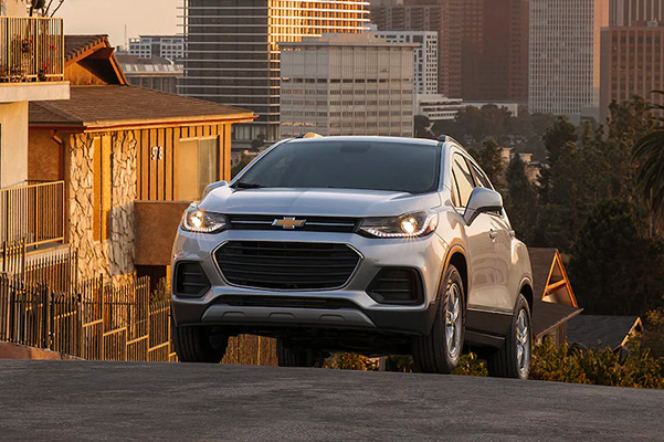 2022 Chevy Trax driving up a hill
