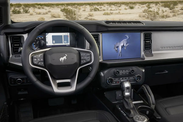 Interior of 2021 Ford® Bronco parked in the wild