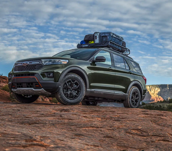 2022 Ford Explorer in a rural road