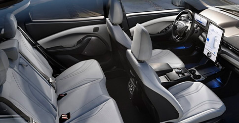 An overhead view of the 2022 Ford Mustang Mach-E interior