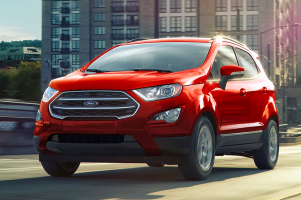 2022 Ford EcoSport driving in a city.