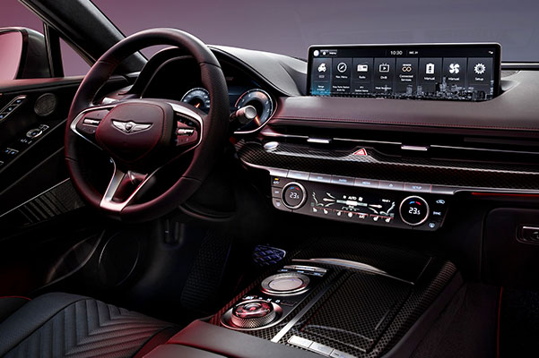 2022 Genesis G80 dashboard shown