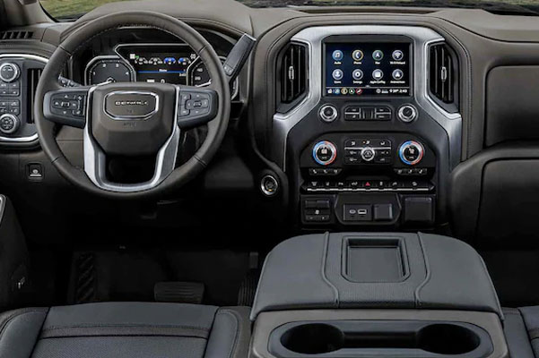 2022 GMC Sierra HD Denali Luxury Truck Interior - Steering Wheel and Dashboard
