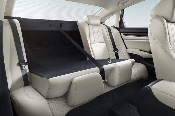 The back row of the 2022 Honda Accord Hybrid, showing the 60/40 split fold-down rear seats