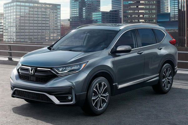 2022 Honda CR-V parked on top of parking garage in city