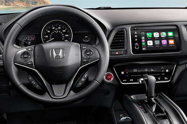  2022 Honda HR-V front dash and steering wheel. 