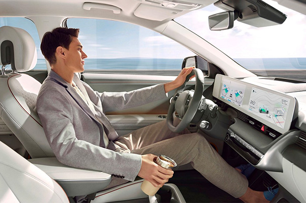 Person driving a 2022 Hyundai Ioniq 5