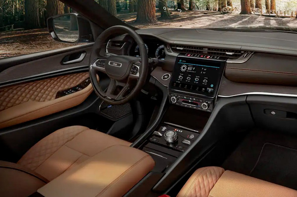2022 Jeep Grand Cherokee L front interior shot and dashboard
