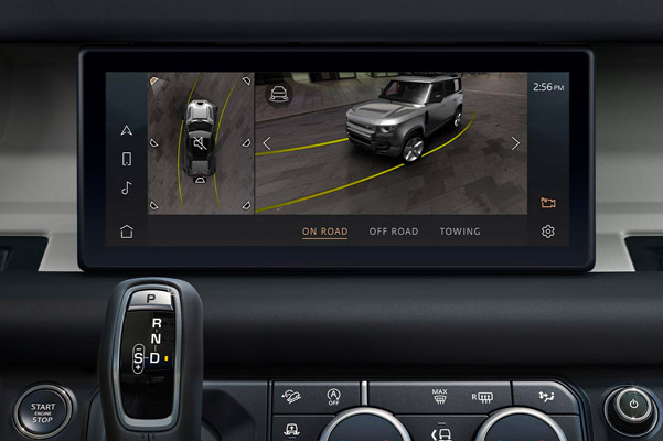 Interior shot of a 2022 Land Rover Defender dashboard screen