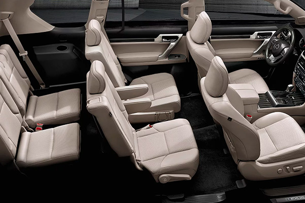 2022 Lexus GX interior showing three row seating