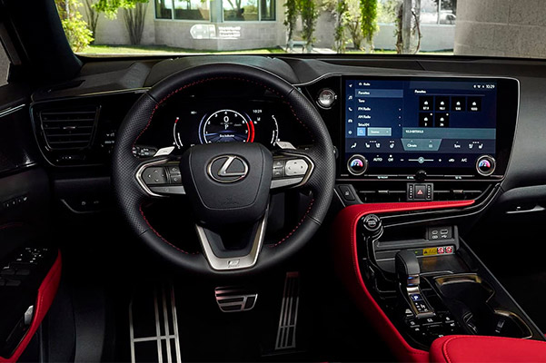 Interior shot of the cockpit of the 2022 Lexus NX