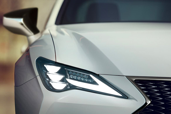 2022 Lexus RC closeup of headlight