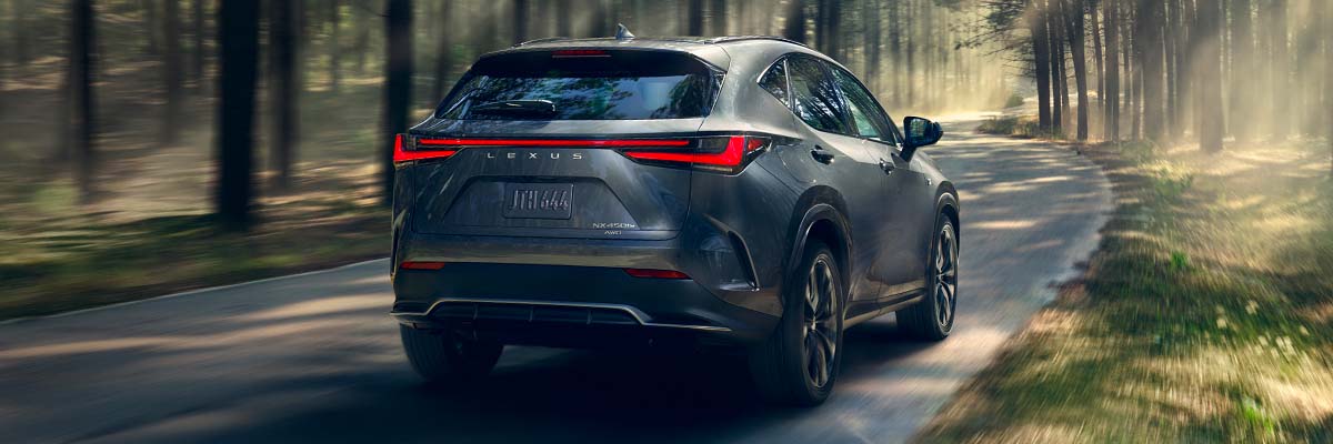 The exterior rear of the Lexus NX Plug-in Hybrid Electric