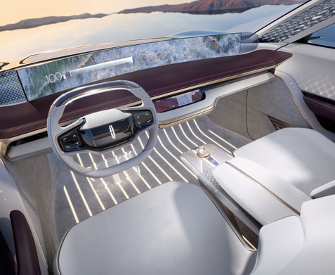 A rendering of the interior of the Lincoln Star Concept vehicle is shown here.