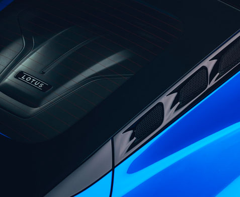 The Lotus Emira in Seneca Blue