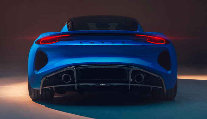 The Lotus Emira in Seneca Blue