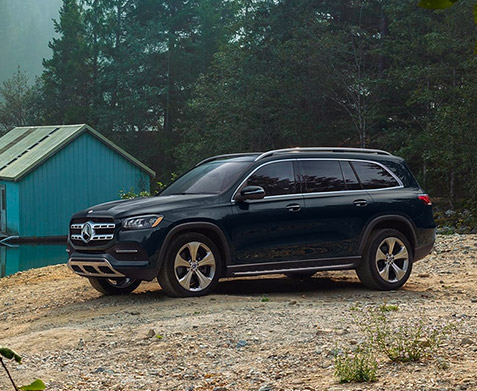 2022 Mercedes-Benz GLS driving on a trail