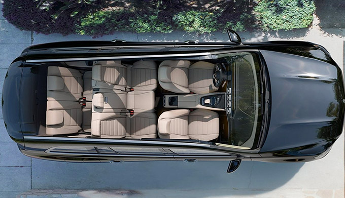 2022 Mercedes-Benz GLS top down view of interior seating