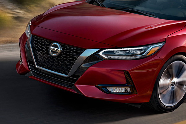 2022 Nissan Sentra view of front V-motion grille.