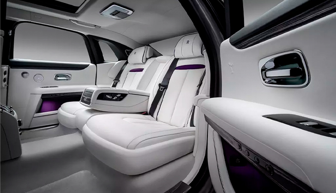 Rear interior shot Rolls-Royce Ghost motor car