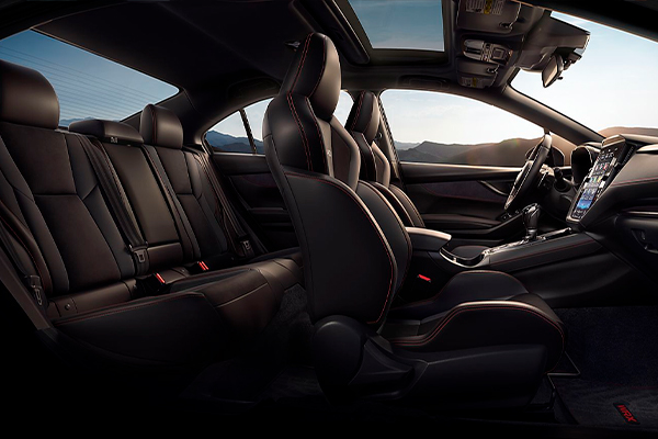 A side view of the 2022 WRX interior.