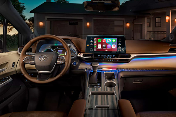 Platinum interior shown in Noble Brown leather trim. Apple CarPlay® compatibility shown. Prototype vehicle shown with options using visual effects. Screen depiction accurate at time of posting.