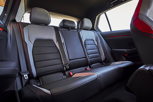 Interior view of Golf GTI rear seats