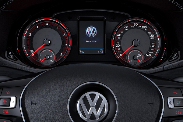 Interior detail shot of a 2022 Volkswagen Passat dashboard.