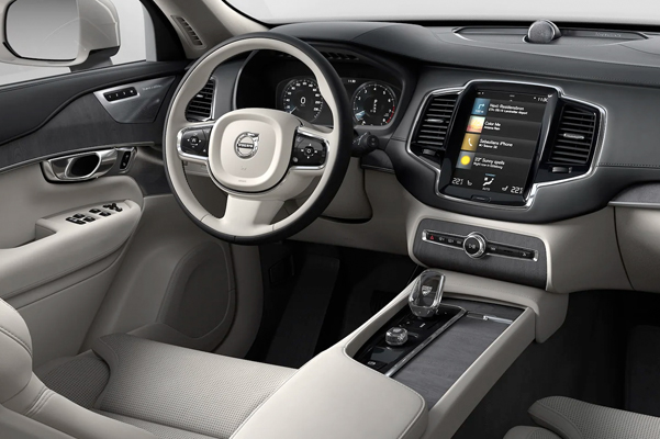 Center console and dashboard for the 2022 Volvo XC90 with 12 instrument display