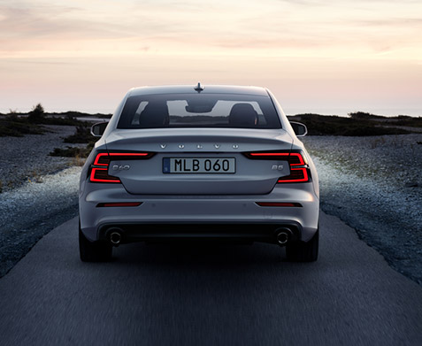 2022 Volvo S60 rear view at dusk