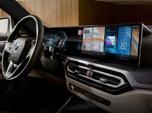 Interior shot of the 2023 BMW i4