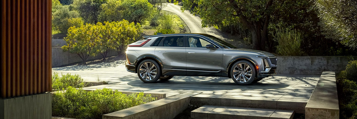 Cadillac LYRIQ Luxury Electric SUV Parked At Home