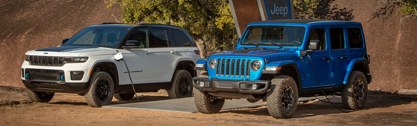 Jeep Grand Cherokee and Jeep Wrangler plugged in charging