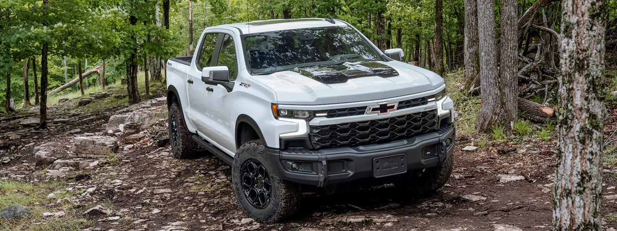 The 2023 Silverado ZR2 Bison on an Off-Road Trail